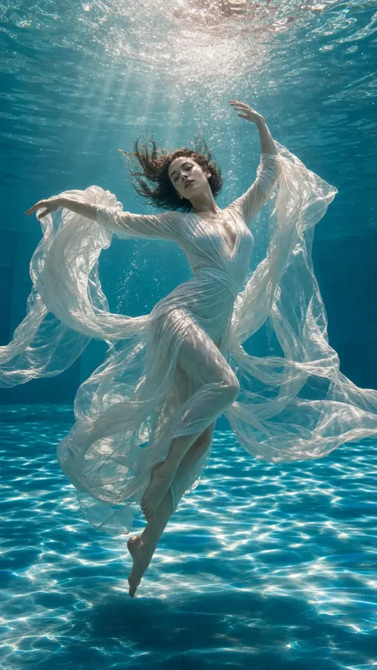 Underwater silk portrait